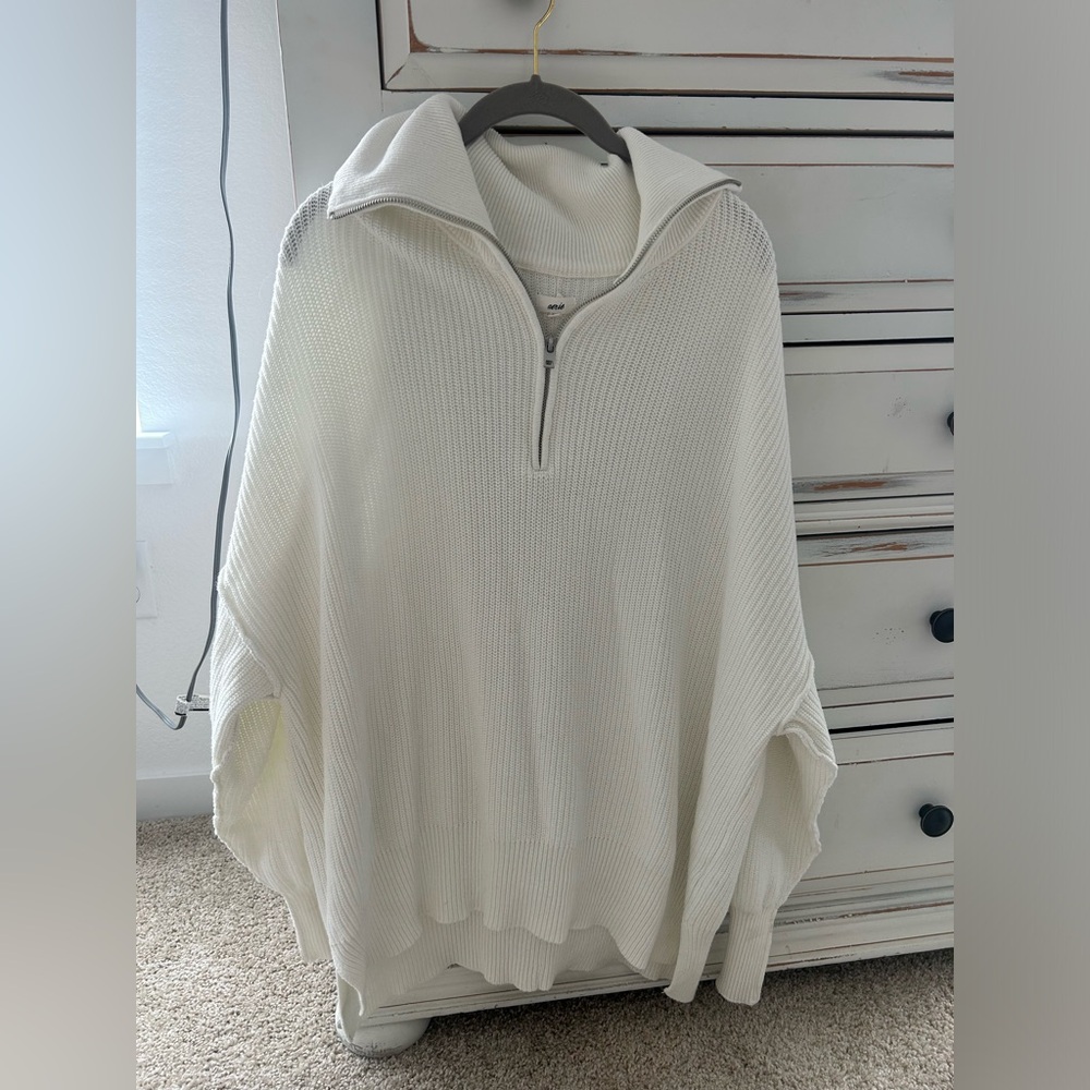 Aerie White Ribbed Sweater